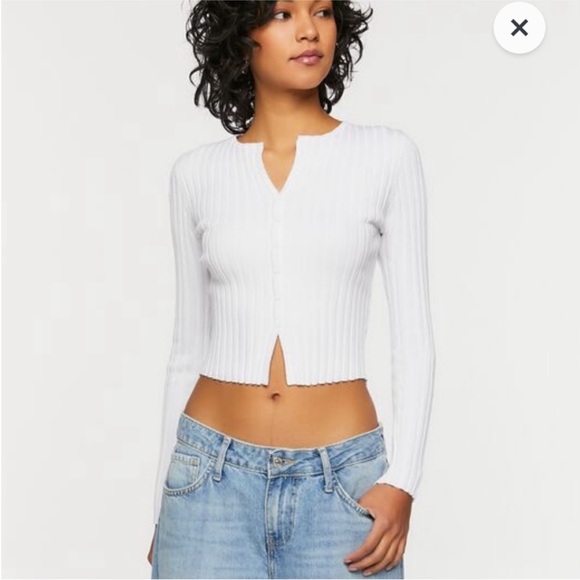 NWT Forever 21 Cropped Cardigan Top - size M - Picture 4 of 5